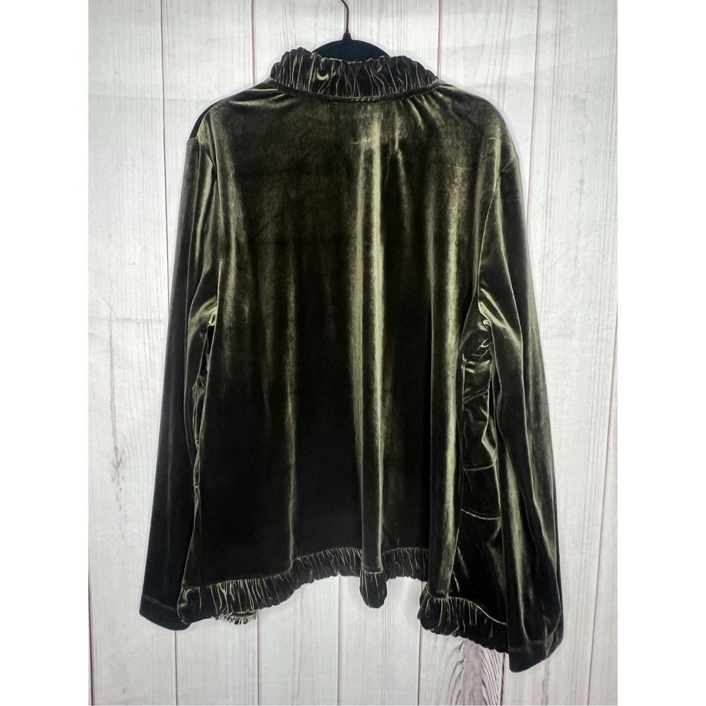 NorthStyle green velvet jacket size Large - Picture 6 of 8